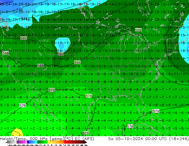 Height/Temp. 500 hPa EC (AIFS)  05.10.2024 00 UTC