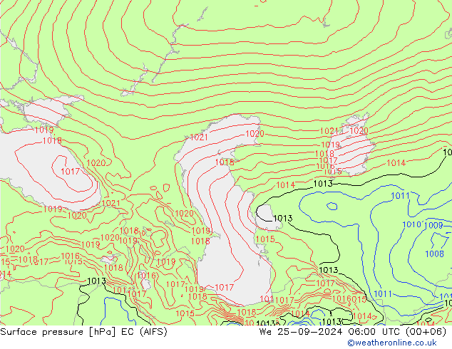 Surface pressure EC (AIFS) We 25.09.2024 06 UTC