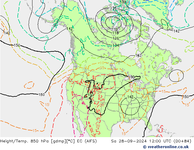 Height/Temp. 850 hPa EC (AIFS) Sa 28.09.2024 12 UTC