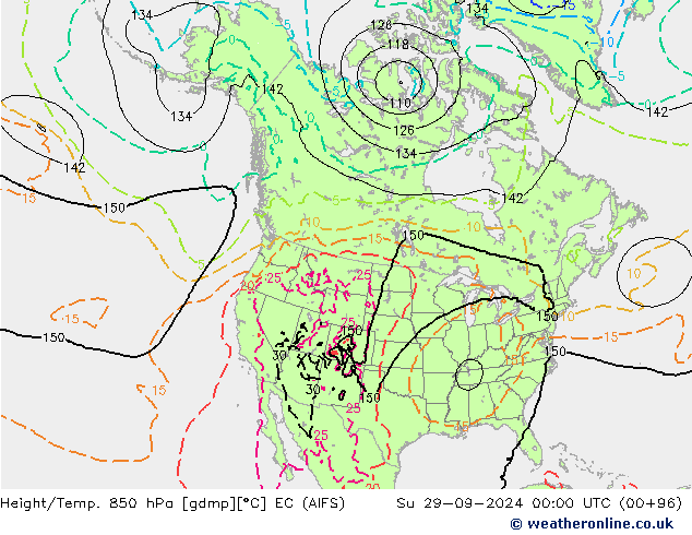 Height/Temp. 850 hPa EC (AIFS) Su 29.09.2024 00 UTC