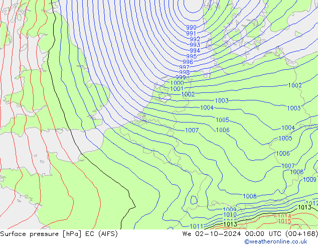 Bodendruck EC (AIFS) Mi 02.10.2024 00 UTC