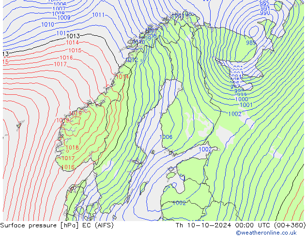 Bodendruck EC (AIFS) Do 10.10.2024 00 UTC