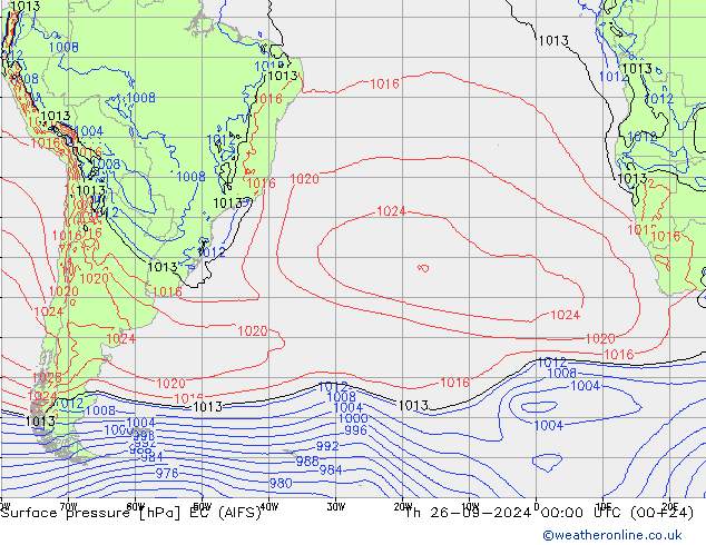 pression de l'air EC (AIFS) jeu 26.09.2024 00 UTC