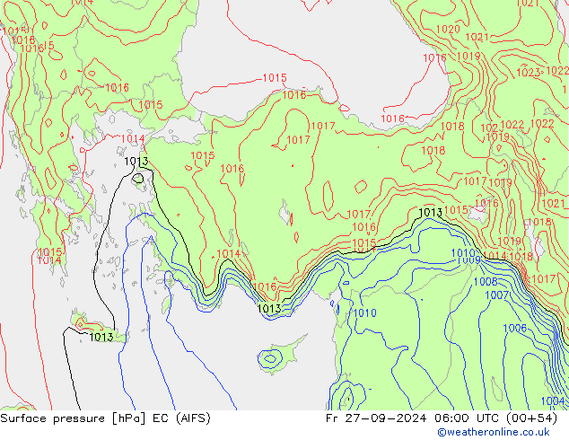 Yer basıncı EC (AIFS) Cu 27.09.2024 06 UTC