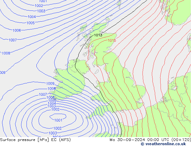 Bodendruck EC (AIFS) Mo 30.09.2024 00 UTC