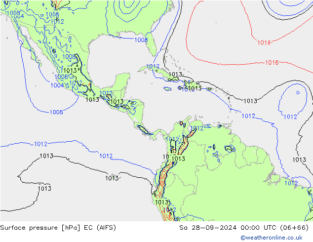 Atmosférický tlak EC (AIFS) So 28.09.2024 00 UTC