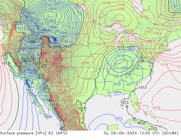 Surface pressure EC (AIFS) Su 29.09.2024 12 UTC