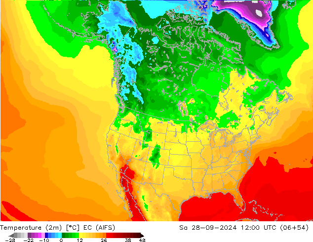 Temperatura (2m) EC (AIFS) Sáb 28.09.2024 12 UTC