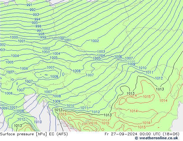 Surface pressure EC (AIFS) Fr 27.09.2024 00 UTC