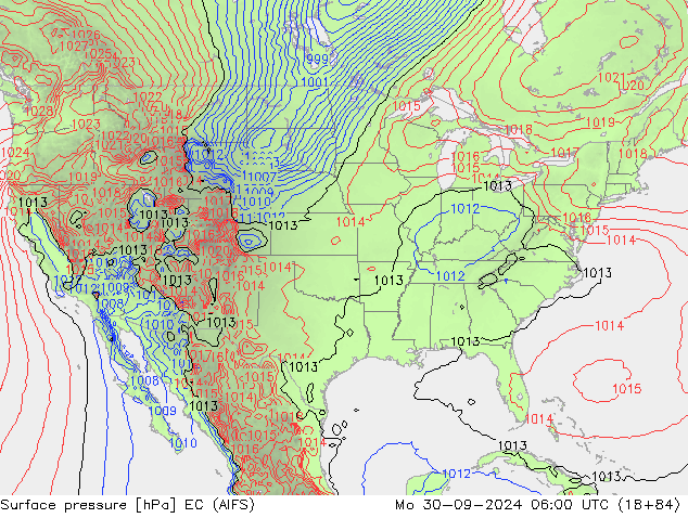 Surface pressure EC (AIFS) Mo 30.09.2024 06 UTC