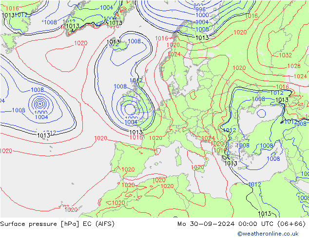 Luchtdruk (Grond) EC (AIFS) ma 30.09.2024 00 UTC