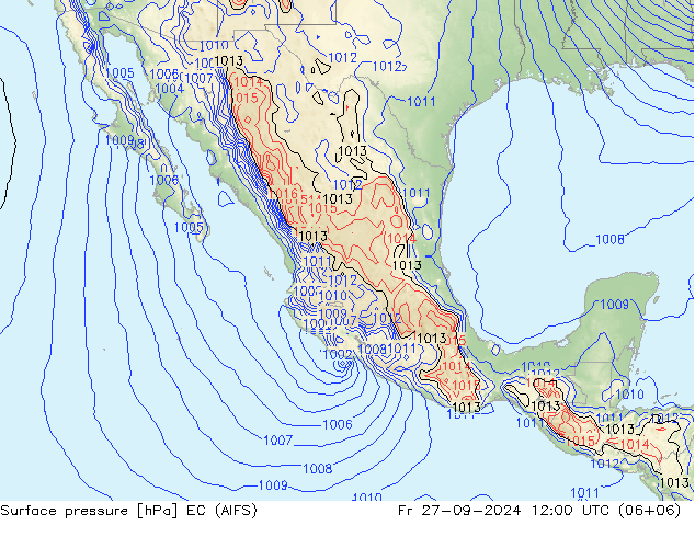 Luchtdruk (Grond) EC (AIFS) vr 27.09.2024 12 UTC