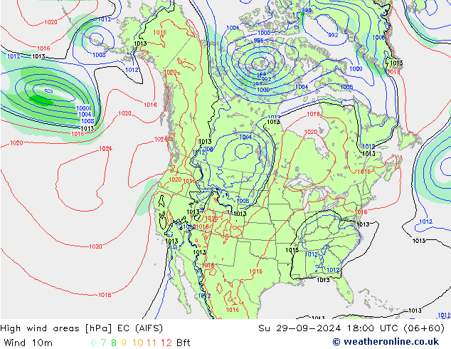 Windvelden EC (AIFS) zo 29.09.2024 18 UTC