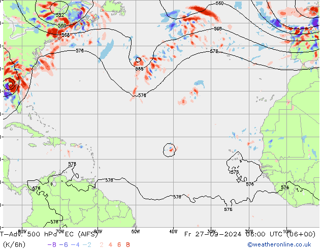 T-Adv. 500 hPa EC (AIFS) vr 27.09.2024 06 UTC