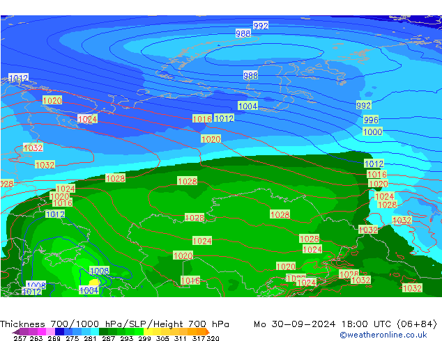 Dikte700-1000 hPa EC (AIFS) ma 30.09.2024 18 UTC