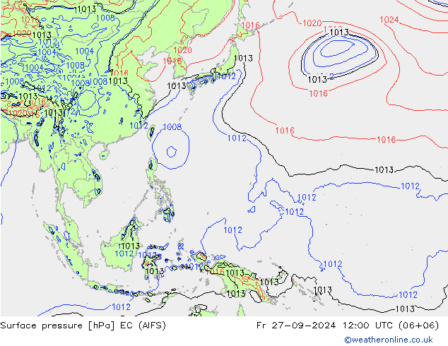 Luchtdruk (Grond) EC (AIFS) vr 27.09.2024 12 UTC