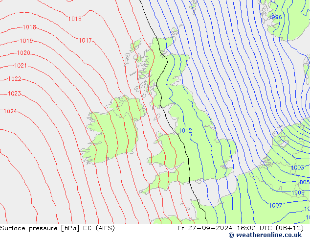 Luchtdruk (Grond) EC (AIFS) vr 27.09.2024 18 UTC