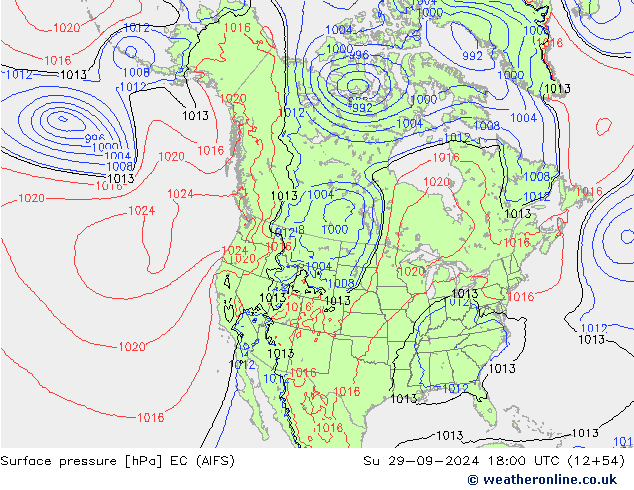 Luchtdruk (Grond) EC (AIFS) zo 29.09.2024 18 UTC