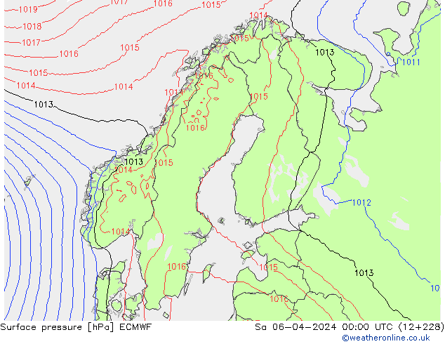 Bodendruck ECMWF Sa 06.04.2024 00 UTC