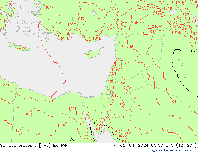 Surface pressure ECMWF Fr 05.04.2024 00 UTC