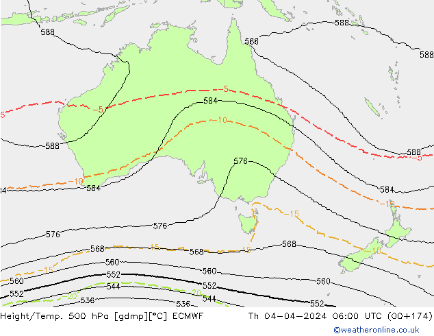 Yükseklik/Sıc. 500 hPa ECMWF Per 04.04.2024 06 UTC