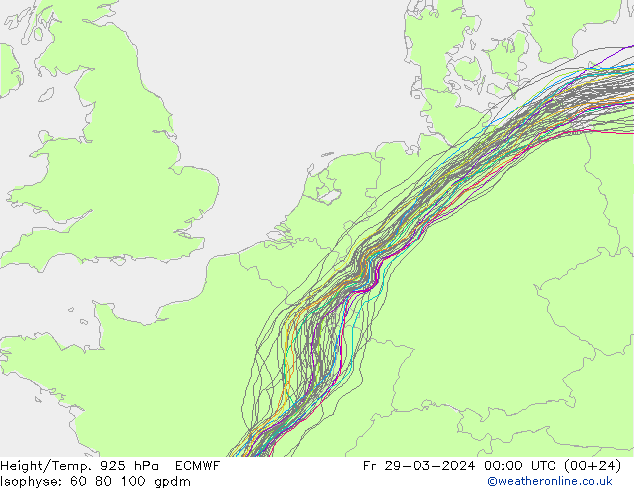 Height/Temp. 925 hPa ECMWF Fr 29.03.2024 00 UTC