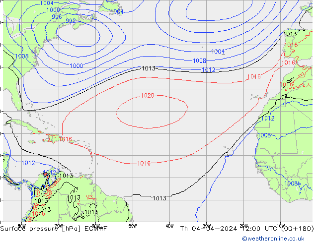 Yer basıncı ECMWF Per 04.04.2024 12 UTC