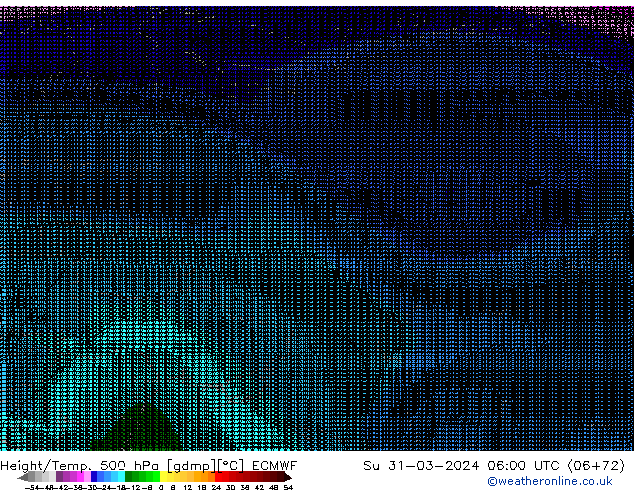 Hoogte/Temp. 500 hPa ECMWF zo 31.03.2024 06 UTC