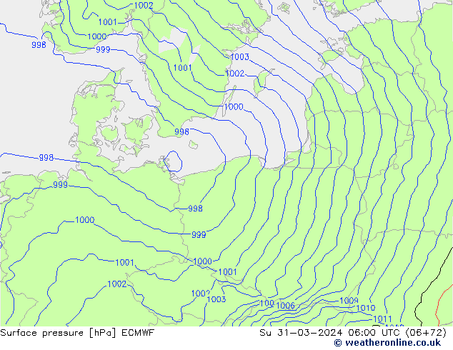 pression de l'air ECMWF dim 31.03.2024 06 UTC