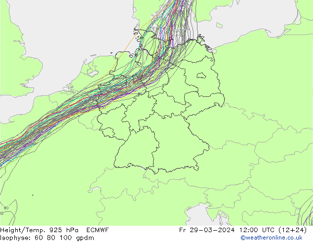 Height/Temp. 925 hPa ECMWF Fr 29.03.2024 12 UTC