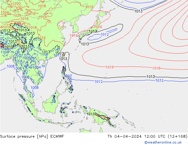 Yer basıncı ECMWF Per 04.04.2024 12 UTC