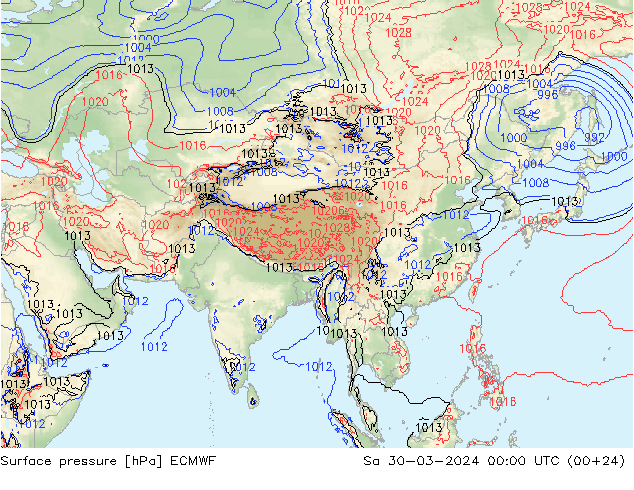 Yer basıncı ECMWF Cts 30.03.2024 00 UTC