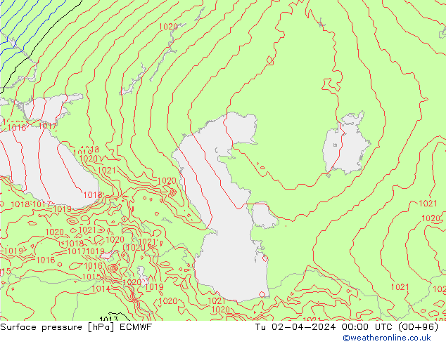pression de l'air ECMWF mar 02.04.2024 00 UTC