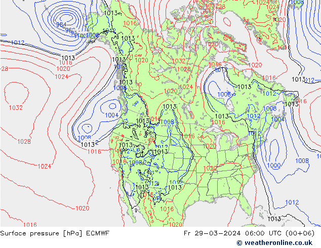 Surface pressure ECMWF Fr 29.03.2024 06 UTC