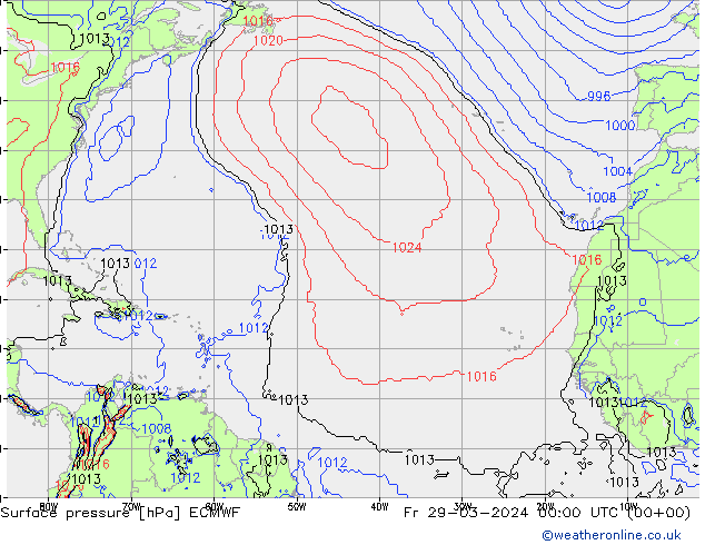 pression de l'air ECMWF ven 29.03.2024 00 UTC
