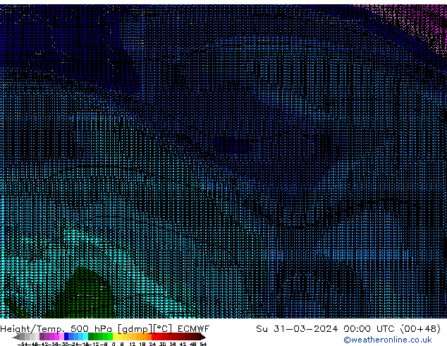 Height/Temp. 500 hPa ECMWF Su 31.03.2024 00 UTC