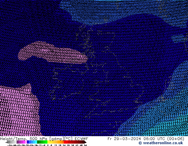 Height/Temp. 500 hPa ECMWF Sex 29.03.2024 06 UTC