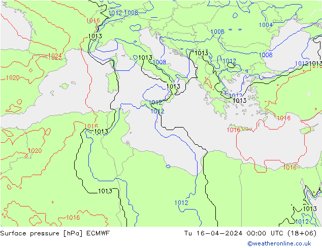Presión superficial ECMWF mar 16.04.2024 00 UTC