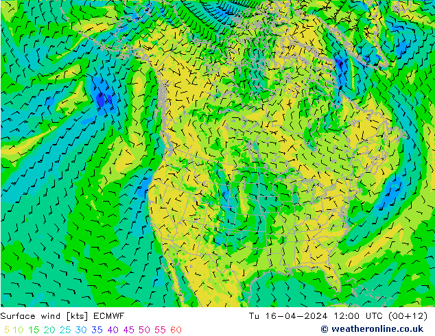 Surface wind ECMWF Tu 16.04.2024 12 UTC