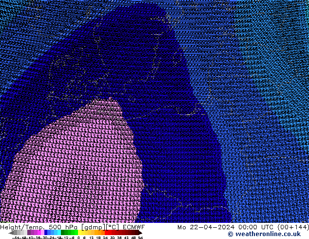 Géop./Temp. 500 hPa ECMWF lun 22.04.2024 00 UTC