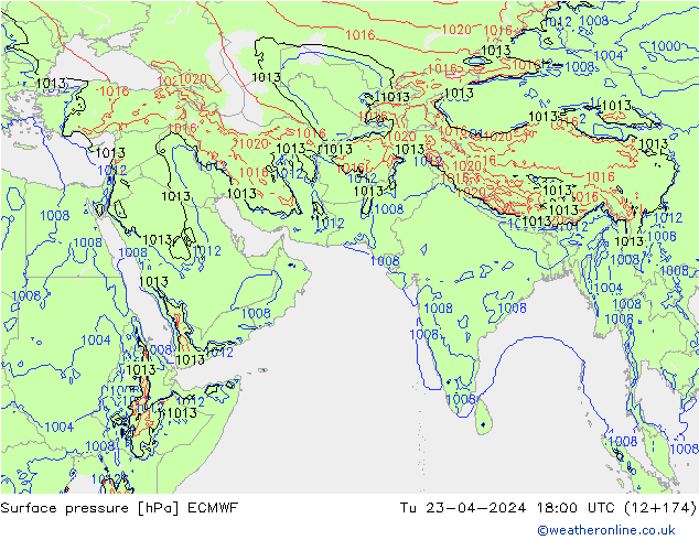 Luchtdruk (Grond) ECMWF di 23.04.2024 18 UTC
