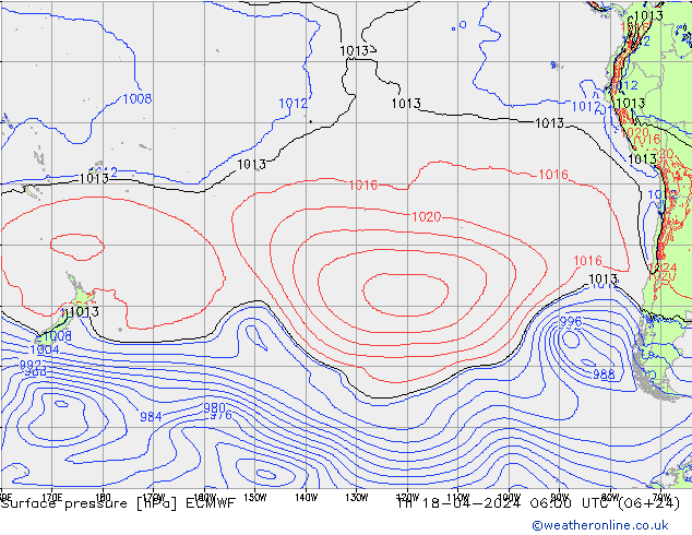 Surface pressure ECMWF Th 18.04.2024 06 UTC