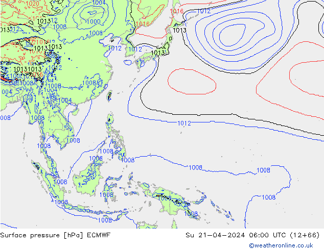 Surface pressure ECMWF Su 21.04.2024 06 UTC
