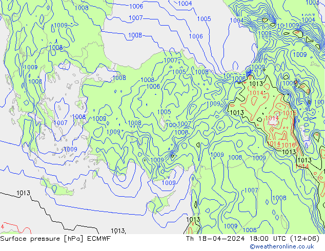 Yer basıncı ECMWF Per 18.04.2024 18 UTC