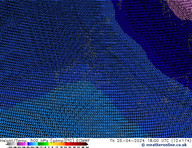Yükseklik/Sıc. 500 hPa ECMWF Per 25.04.2024 18 UTC