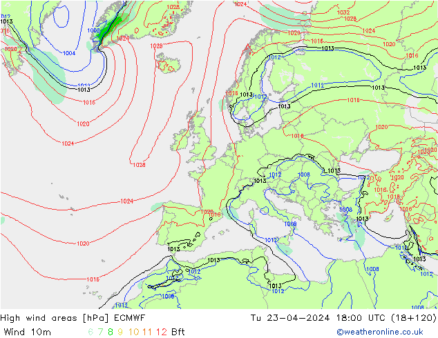 Sturmfelder ECMWF Di 23.04.2024 18 UTC