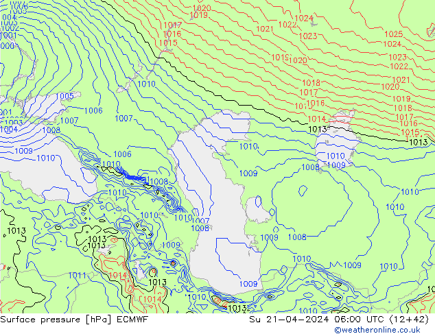 Surface pressure ECMWF Su 21.04.2024 06 UTC