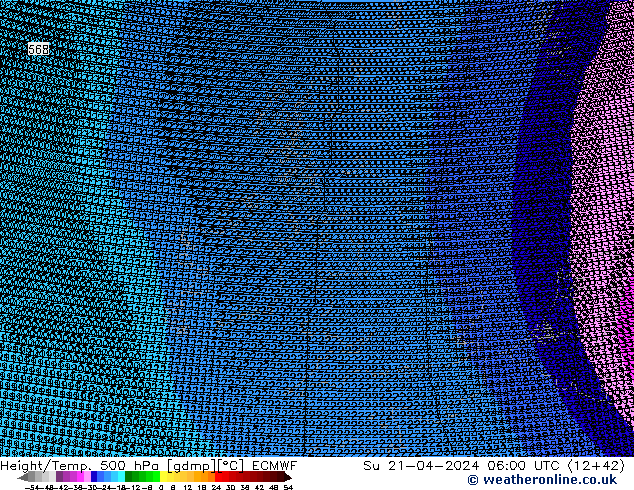 Height/Temp. 500 hPa ECMWF Su 21.04.2024 06 UTC