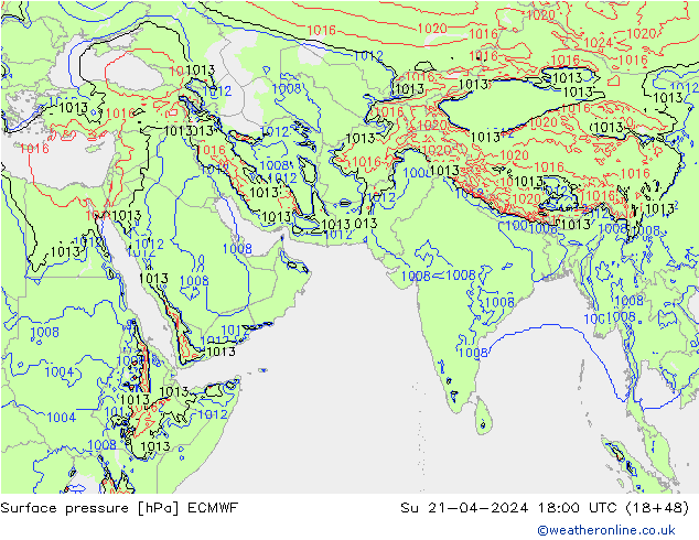 Bodendruck ECMWF So 21.04.2024 18 UTC