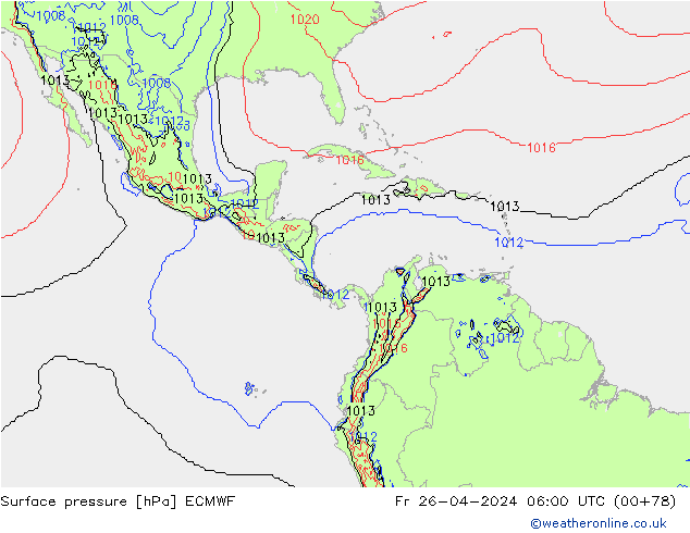 pression de l'air ECMWF ven 26.04.2024 06 UTC